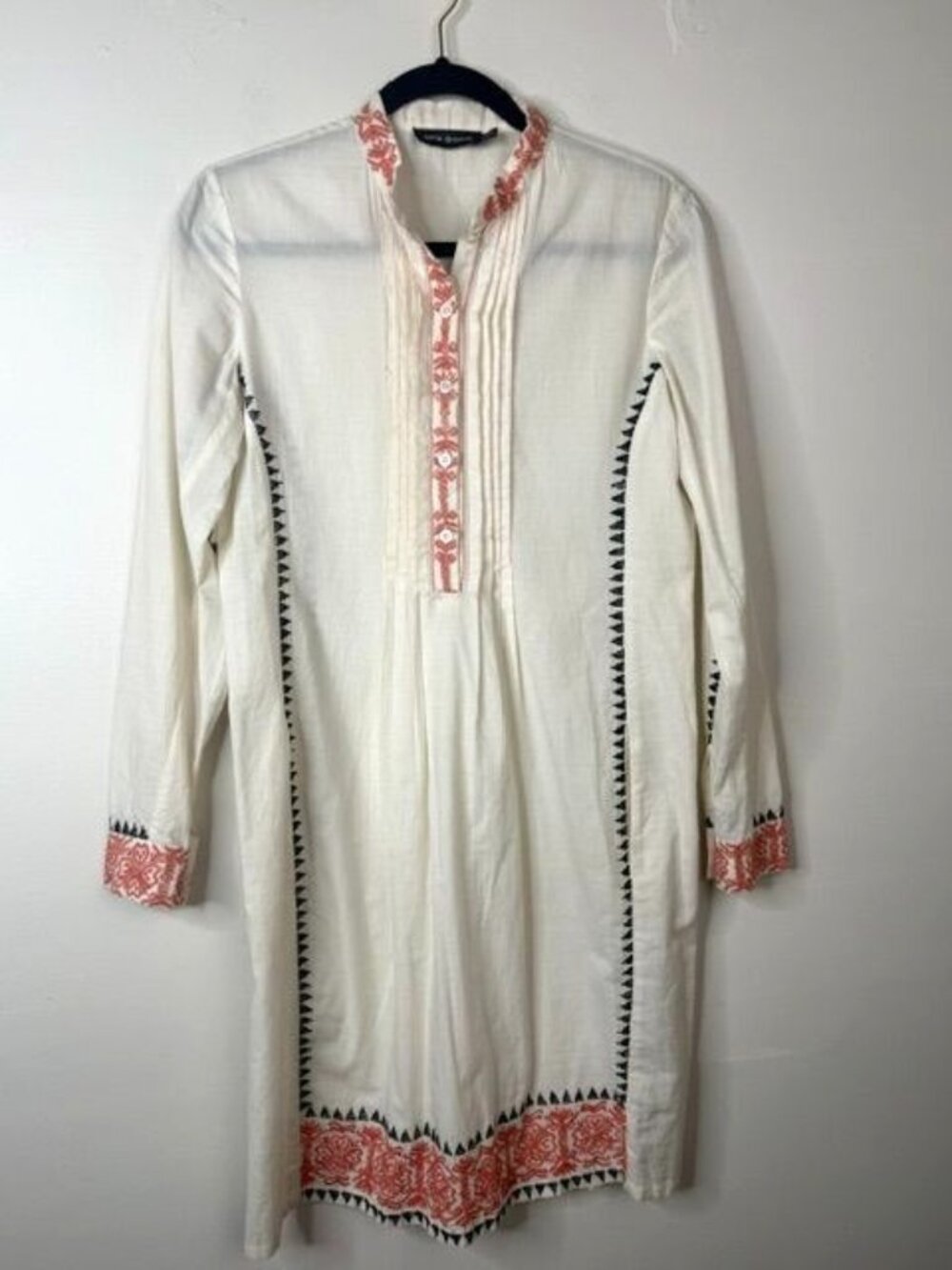 Antik Batik Women's Cream ARNOLD Embroidered Long Sleeve Tunic Dress Size XS - Picture 2 of 7